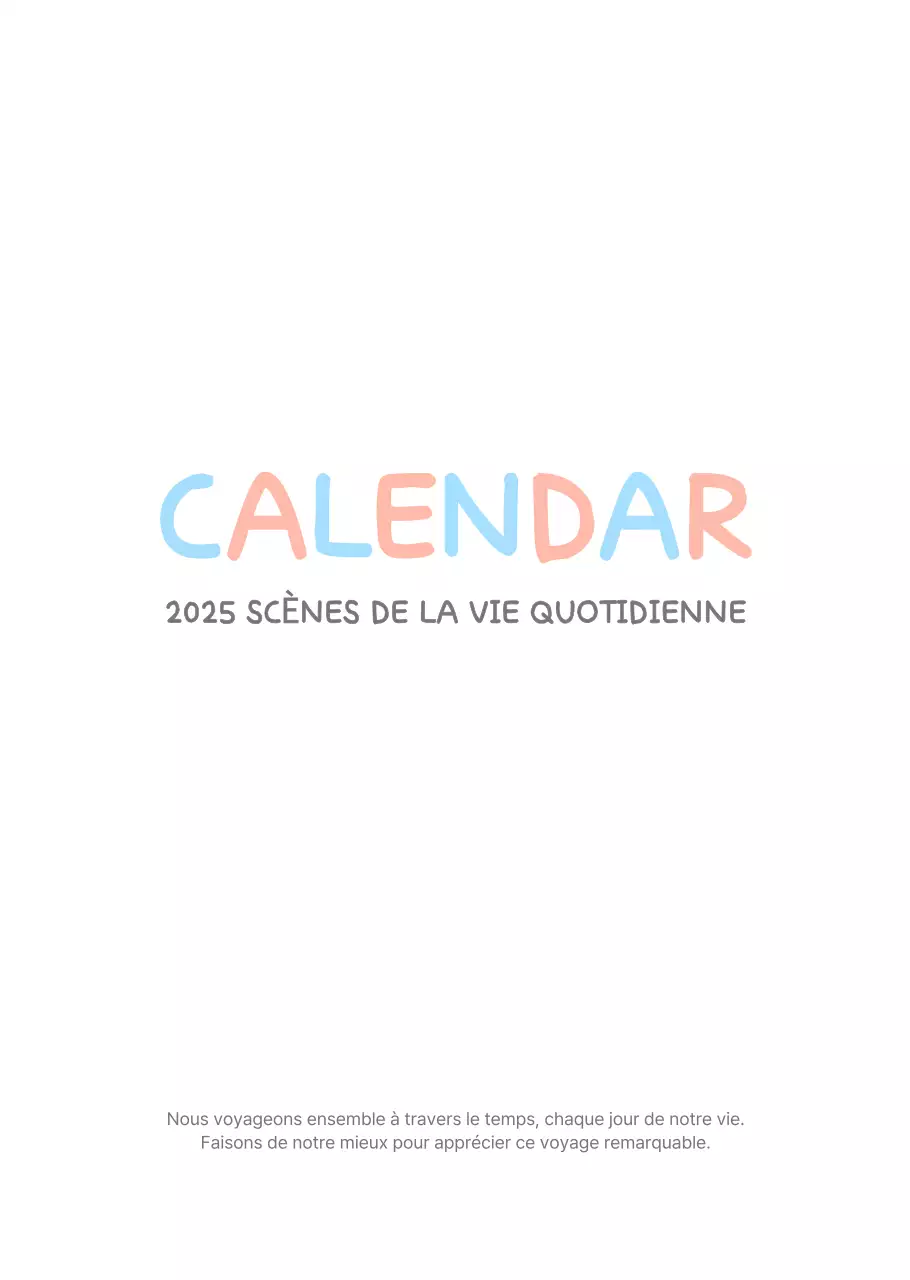 Calendriers mignons avec des illustrations câlines