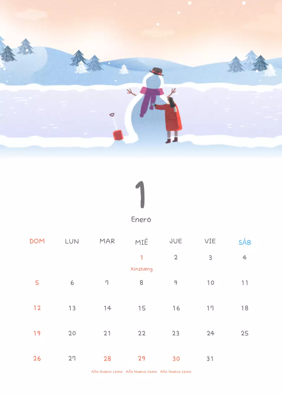 Simpáticos calendarios con adorables ilustraciones