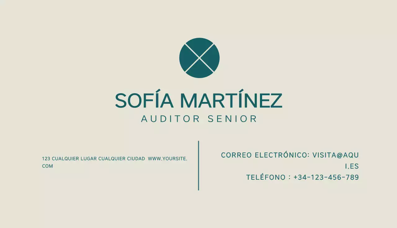 tarjeta de visita minimalista verde azulado
