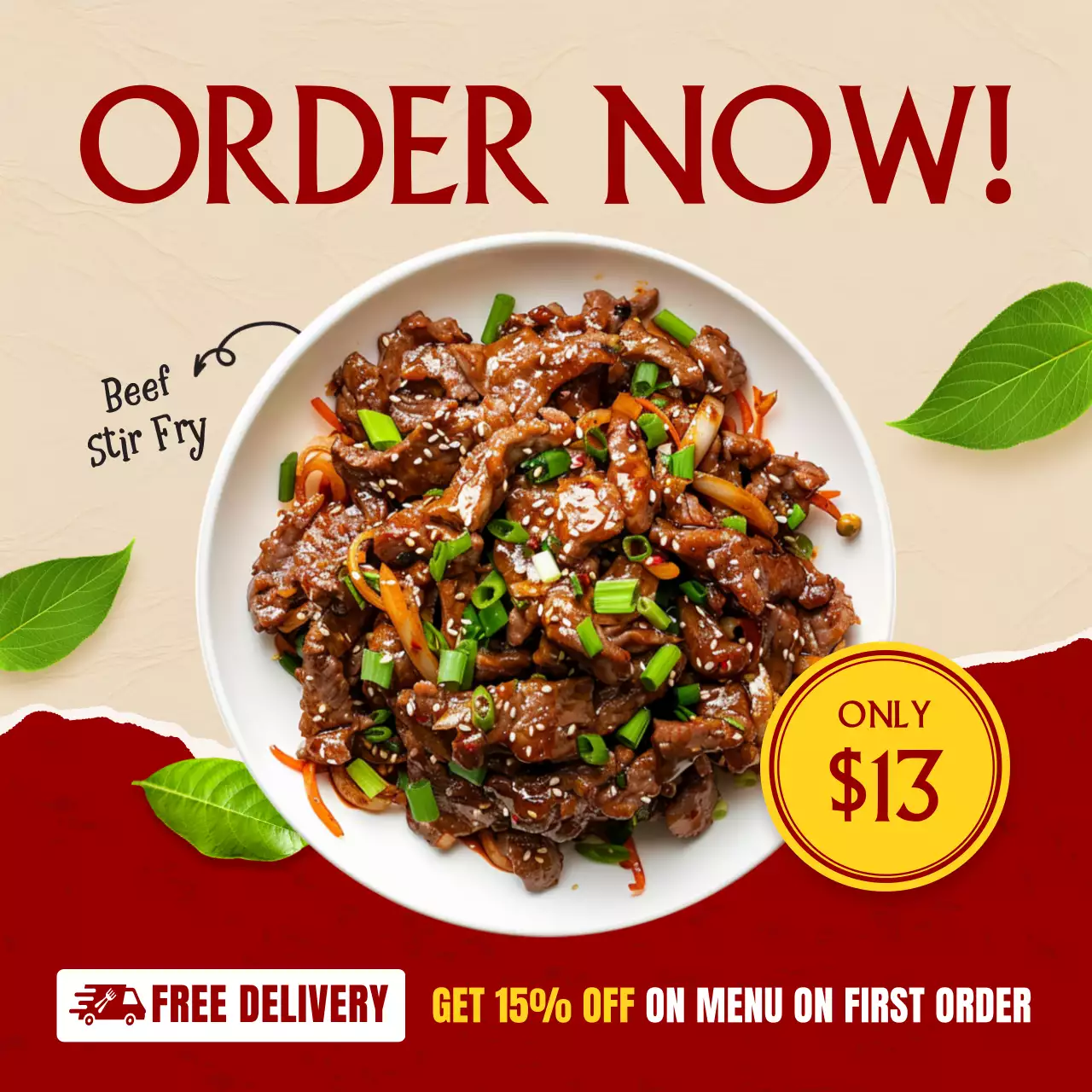 Red Trendy Food Promotion Social Media Post