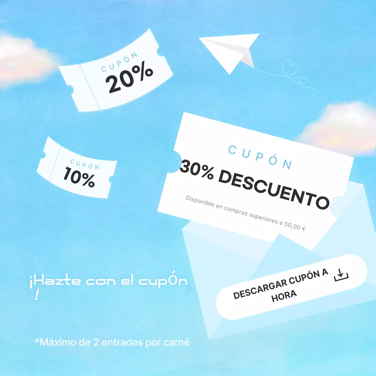 Light Blue Modern Promoción de descuento