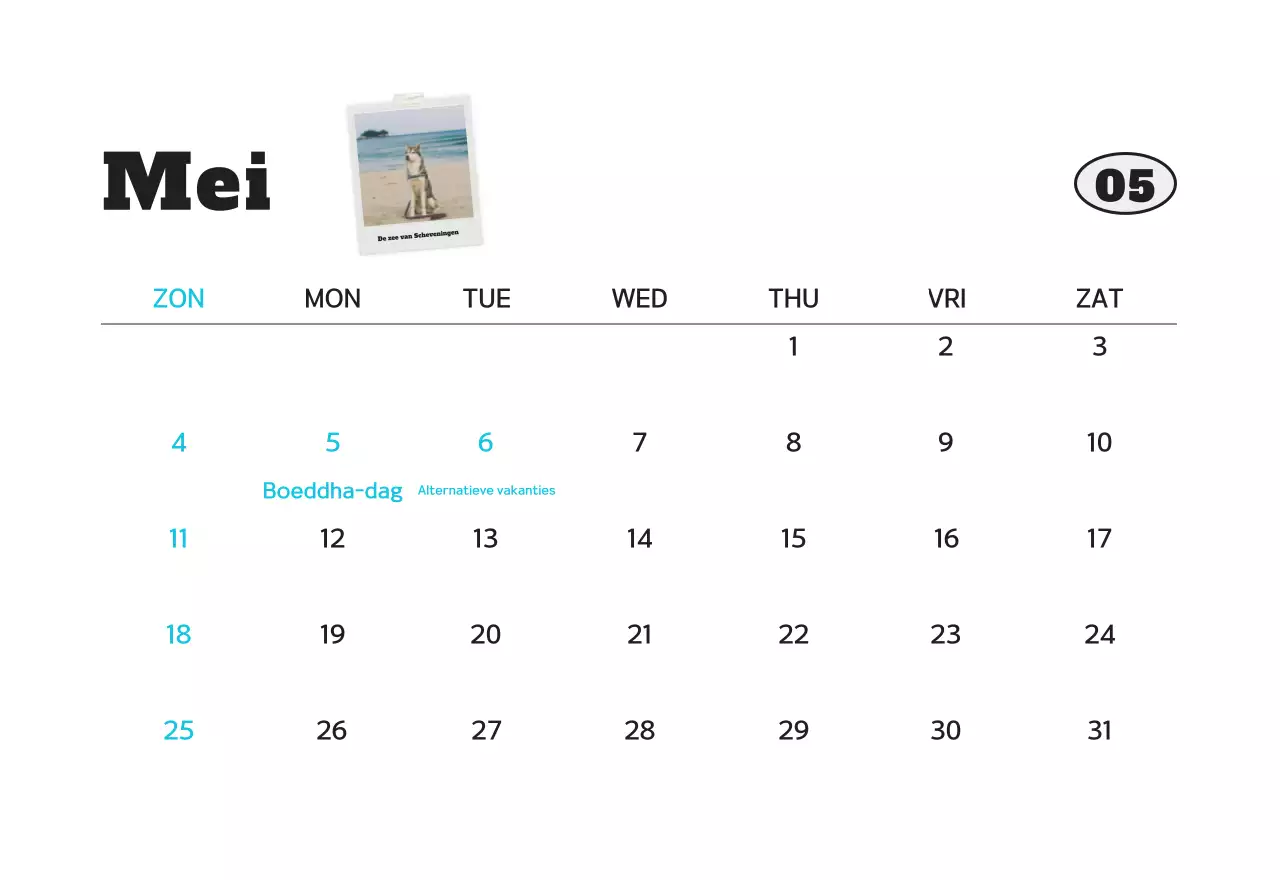 Witte schone fotokalender voor huisdieren