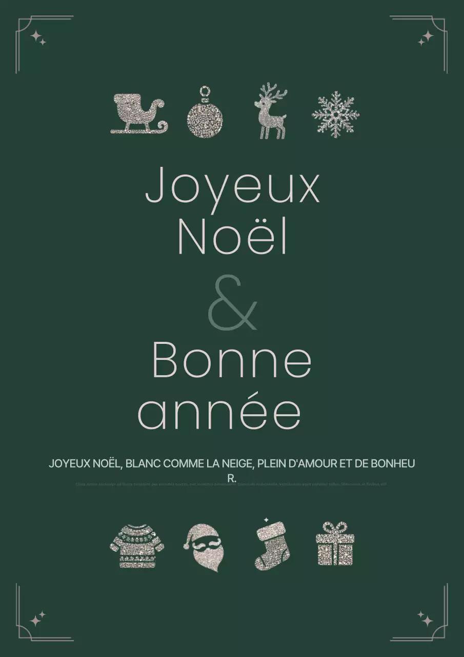 Carte de Noël simple kaki