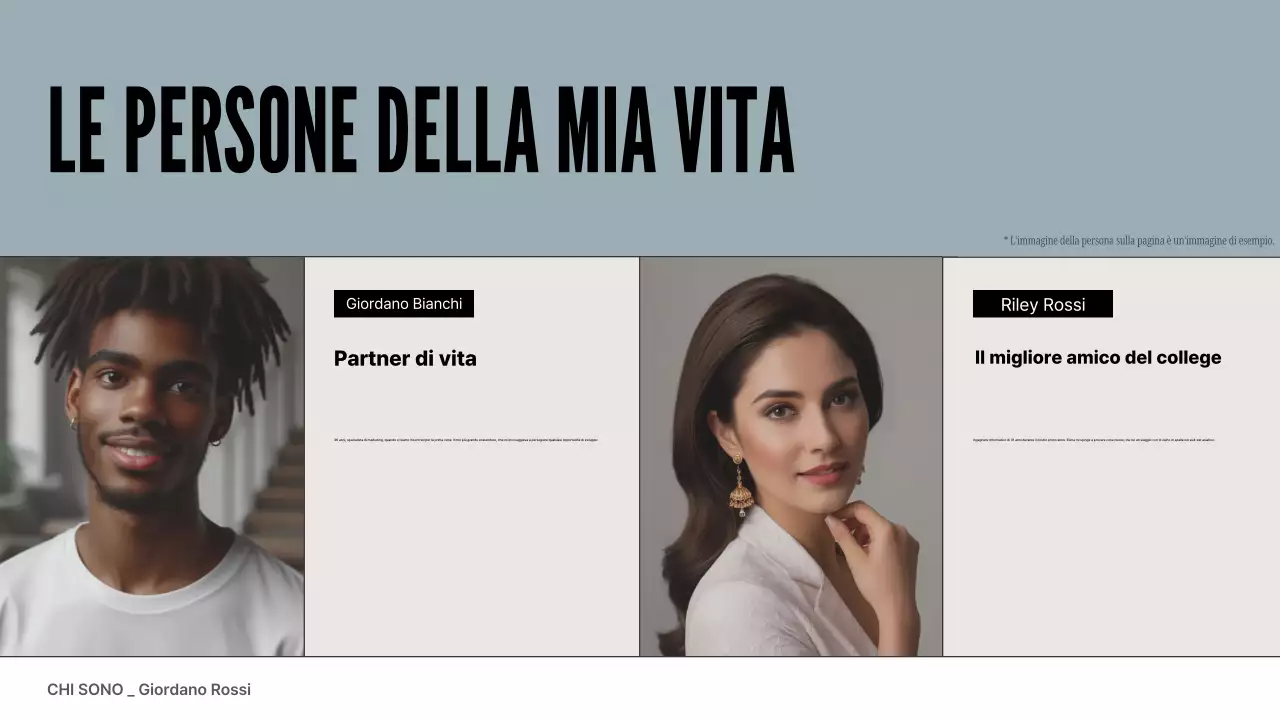 portfolio di profilo moderno grigio blu