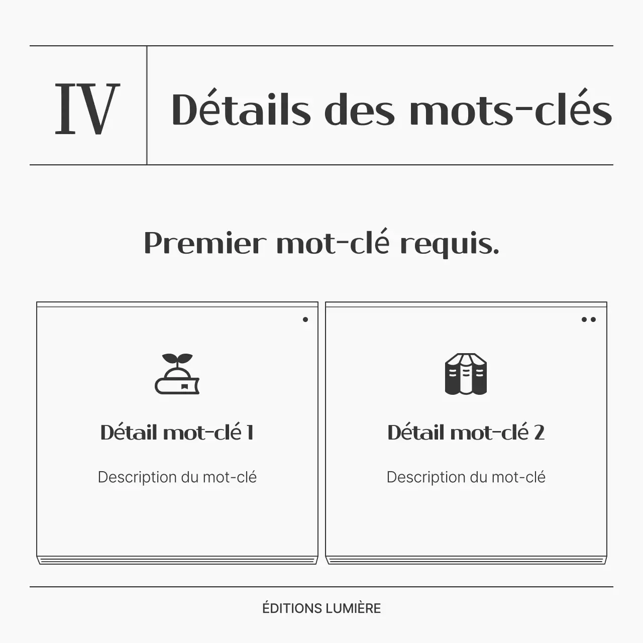 Un simple post de résumé de livre en noir et blanc