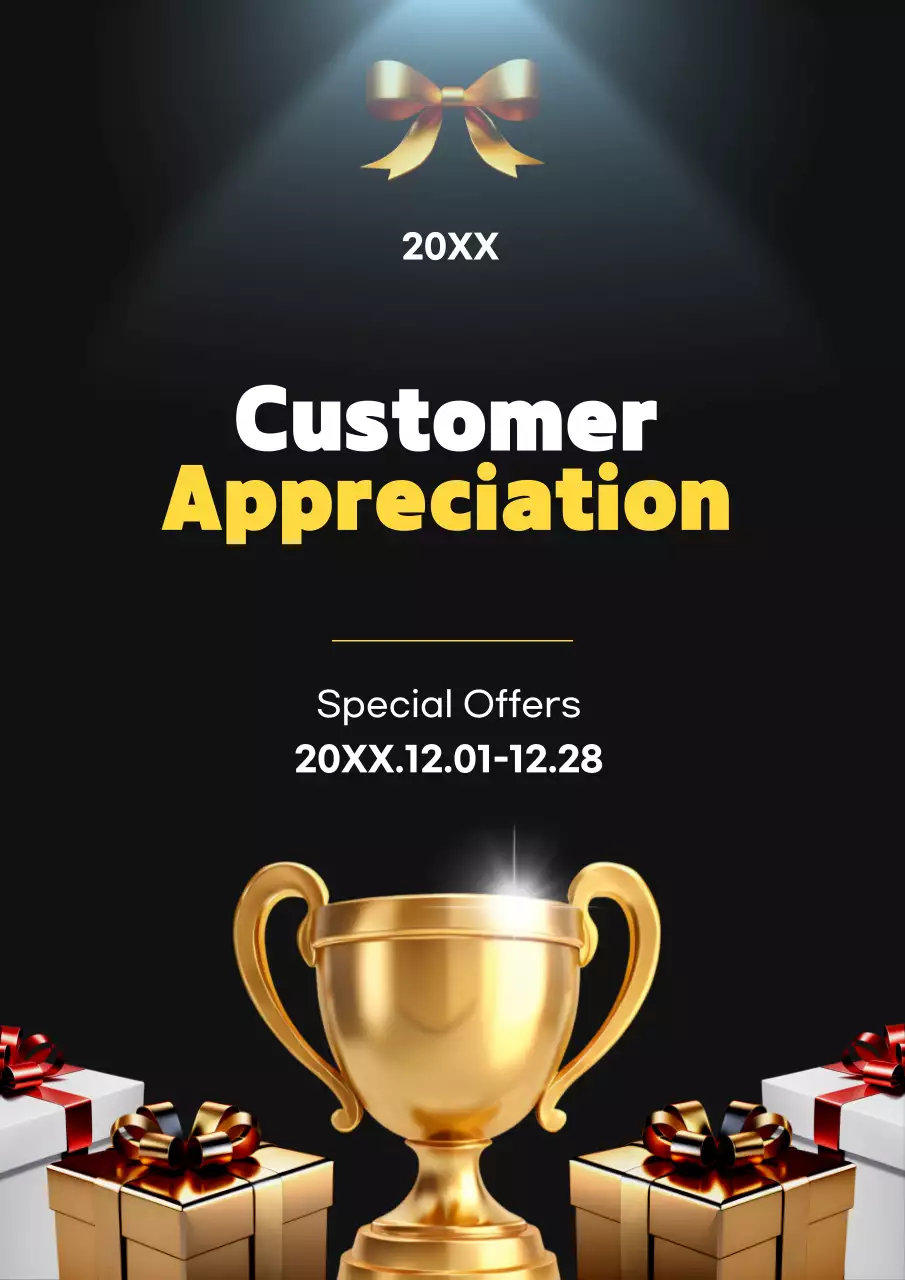 Poster quảng cáo khách hàng thanh lịch màu đen