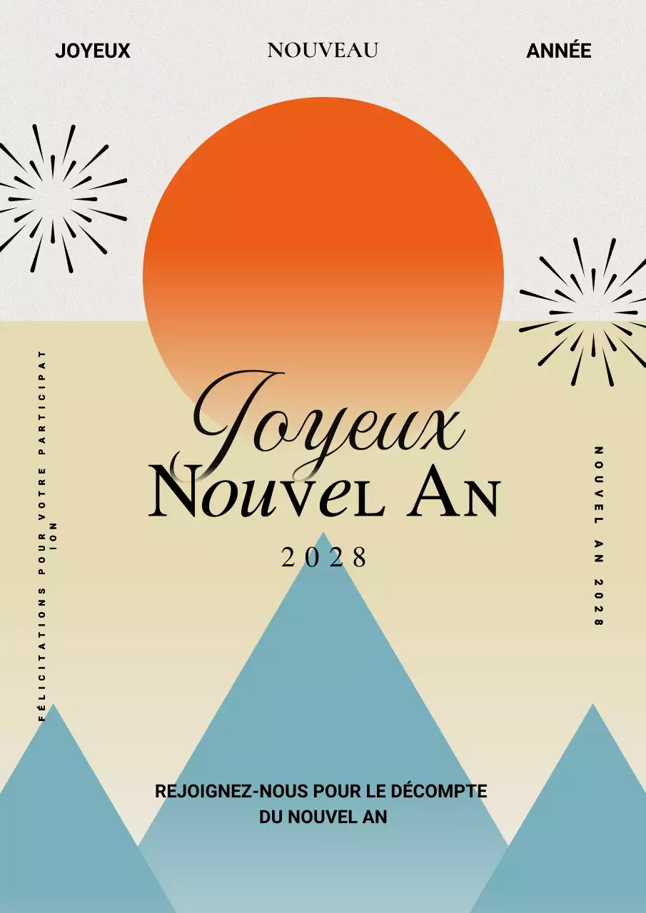 Carte de vœux indonésienne abstraite jaune pour le nouvel an