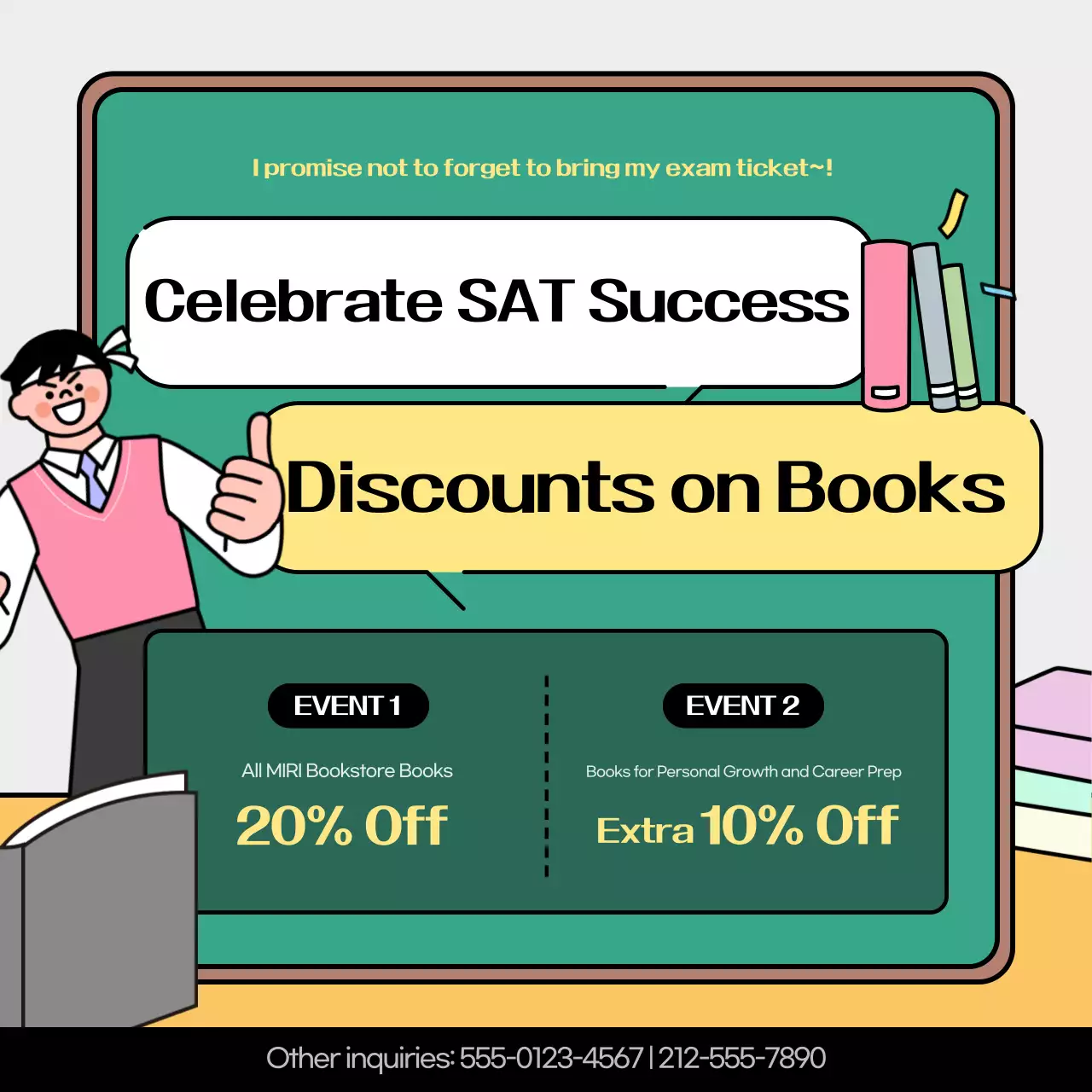 Carrossel de promoção de estudante retrô azul no Instagram