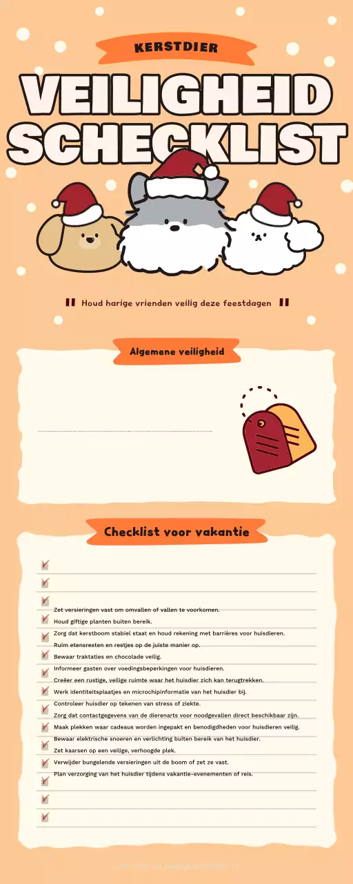 oranje leuke huisdieren checklist