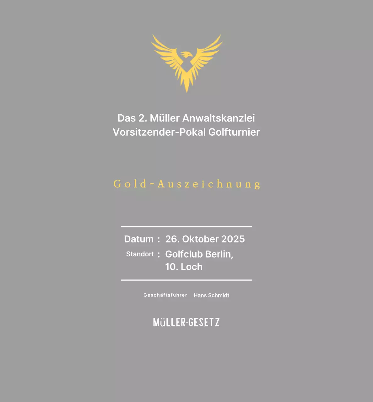 Hübsche Golfturnier-Plakette mit einem Adler