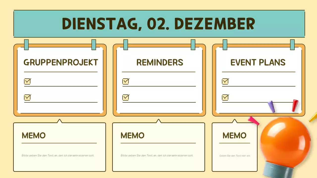 orange-grüner Pop-Klassen-Agenda-Planer