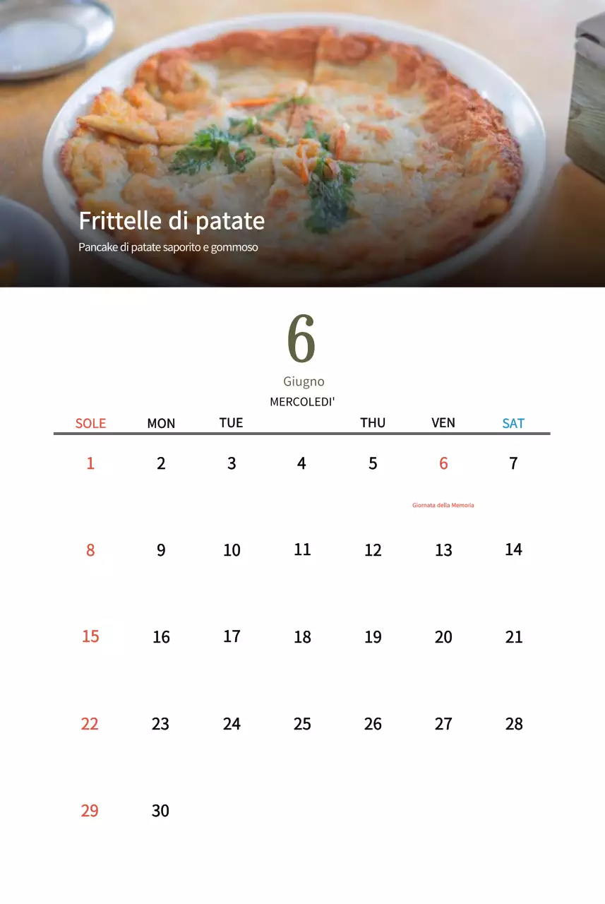 Calendario del ristorante coreano tradizionale in beige