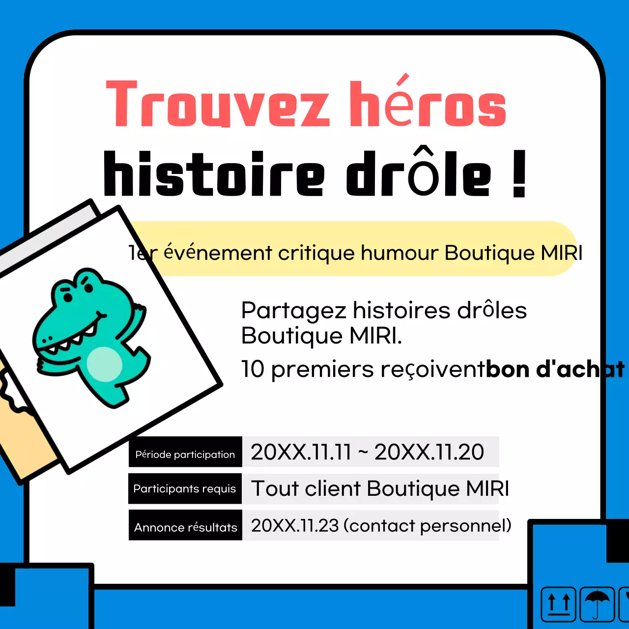 Annonces de l'événement Blue Gag