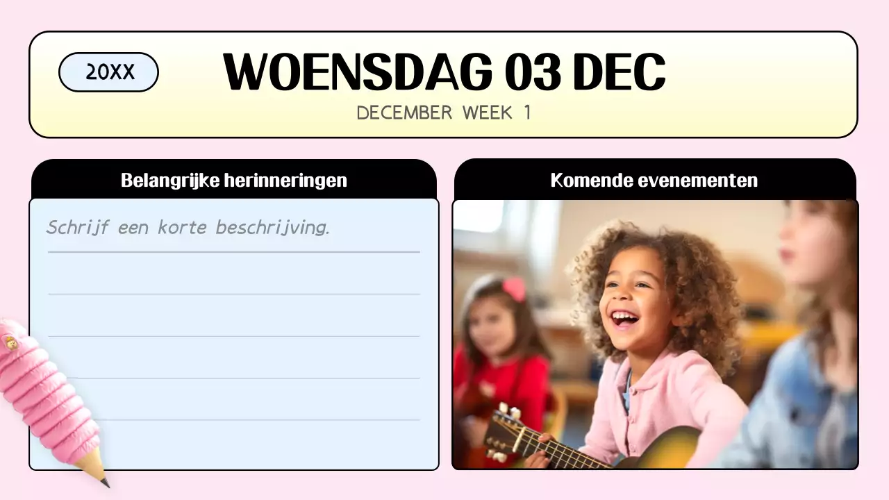 roze trendy klassenagenda planner