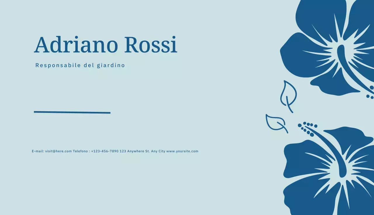 biglietto da visita botanico blu