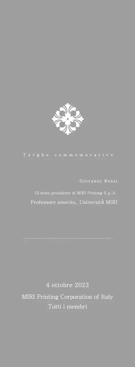 Targa classica su commissione con motivo