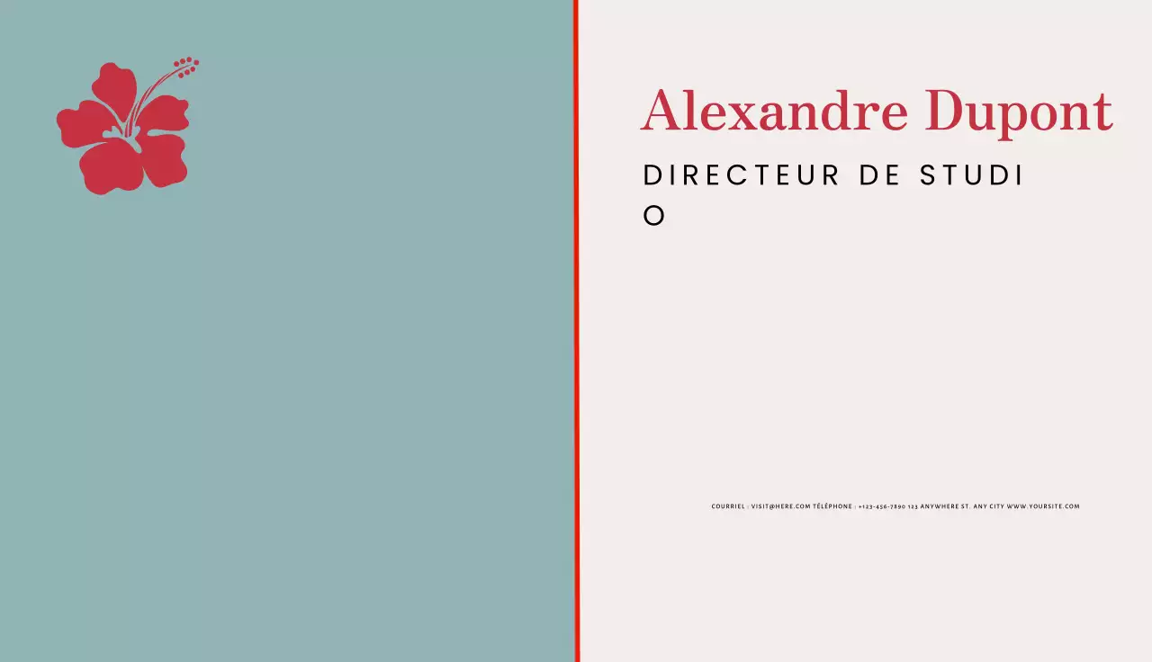 carte de visite minimaliste rouge