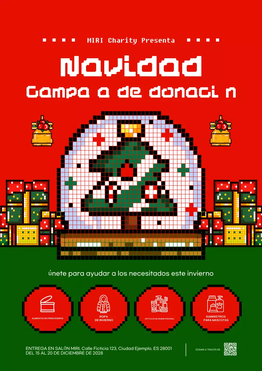 anuncio benéfico retro rojo