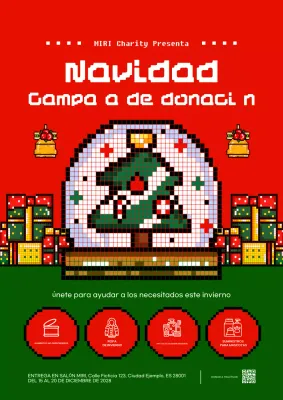 anuncio benéfico retro rojo