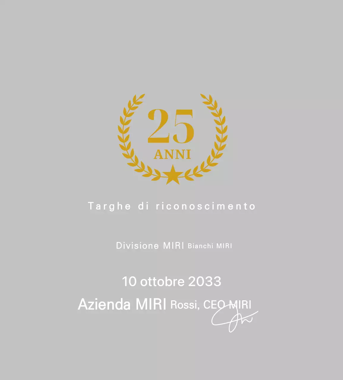 Targa commemorativa semplice