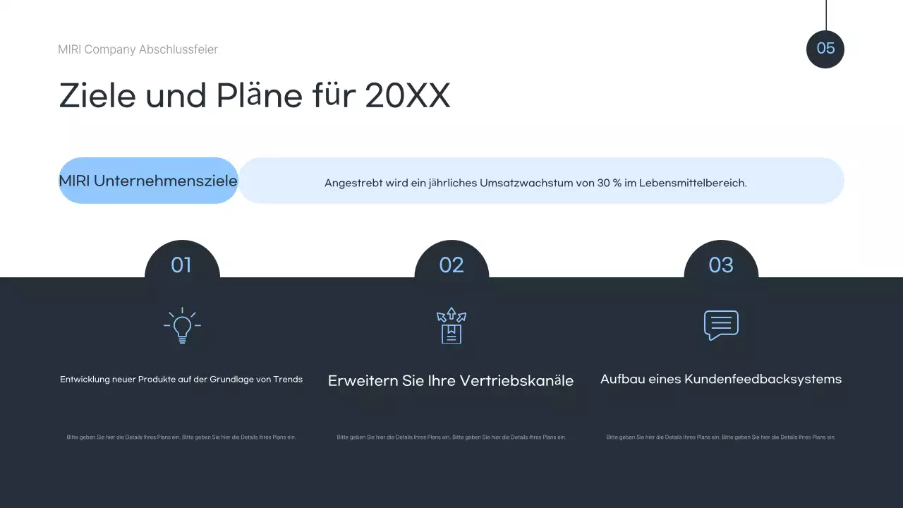 Das Ende des Jahres in blau modern feiern