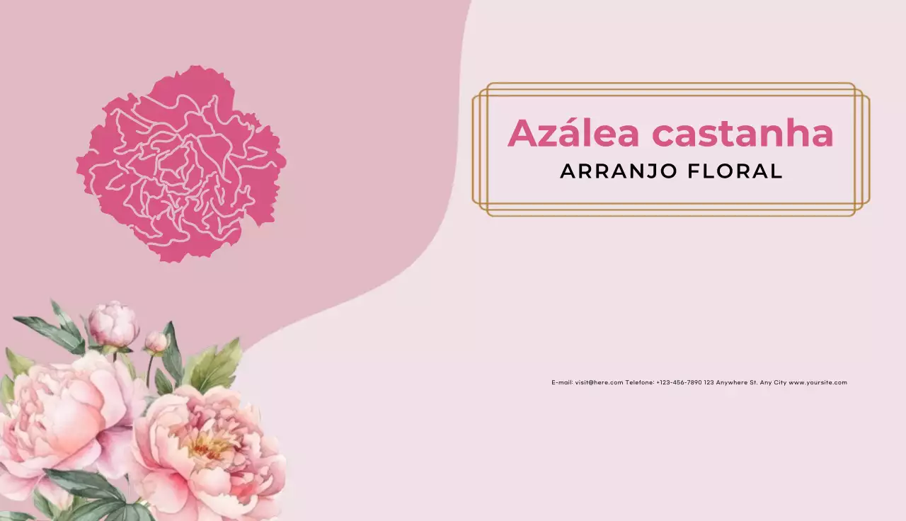 cartão de visita floral elegante cor-de-rosa