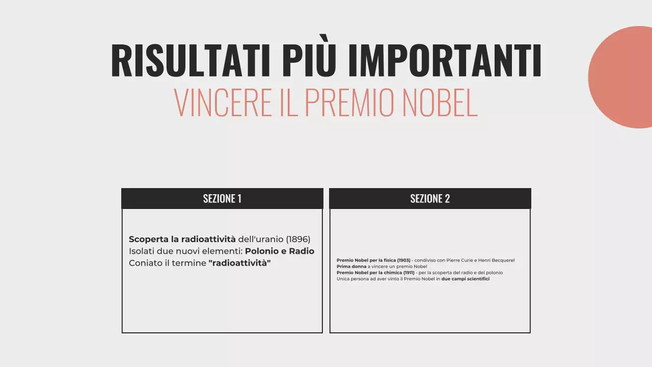 Esplorare la vita di Marie Curie Presentazione minimalista