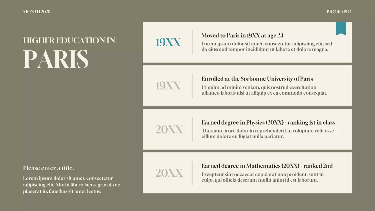 Beige Professional Biography Presentation