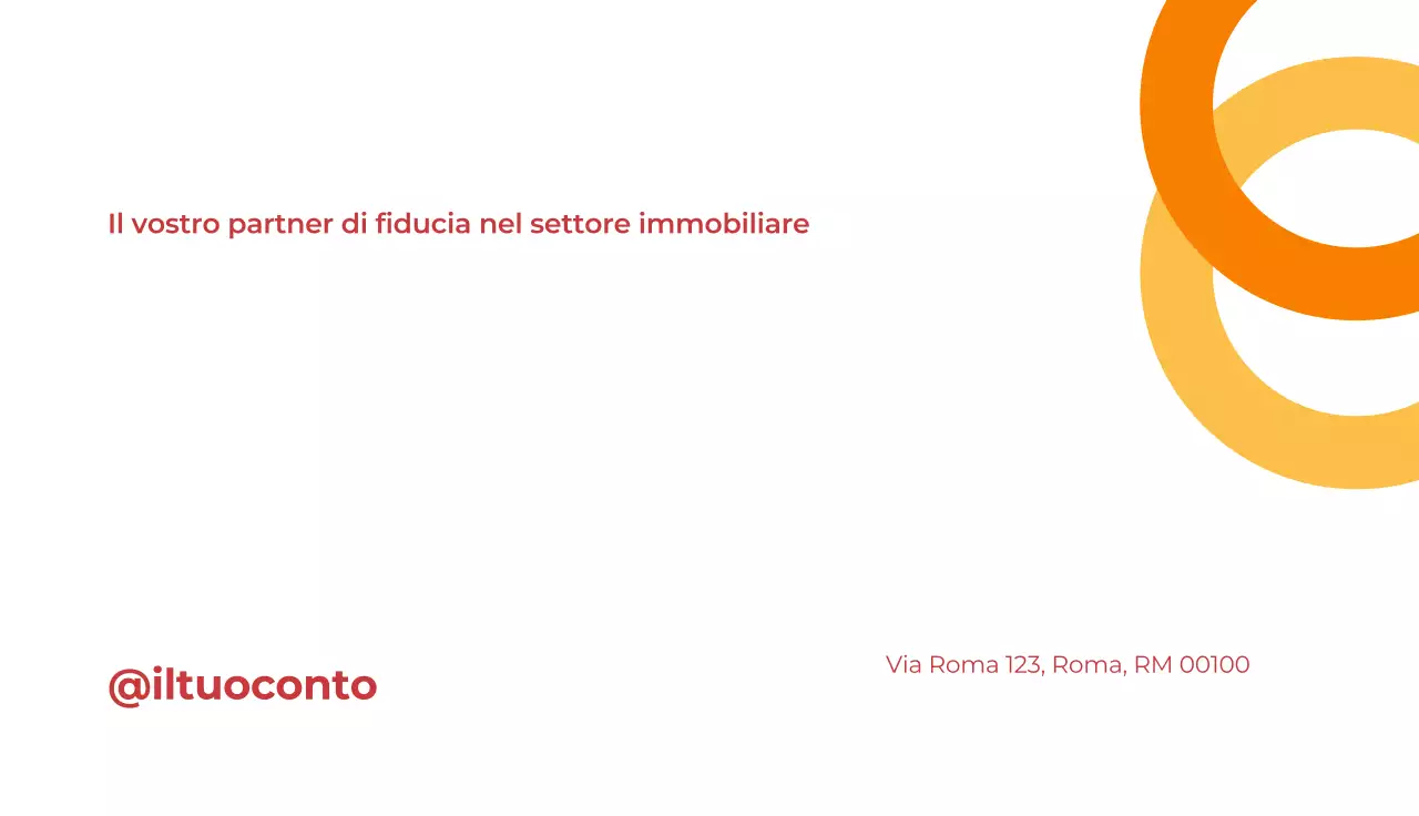 biglietto da visita moderno arancione per il settore immobiliare
