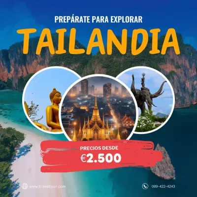 promoción de viajes blue modern