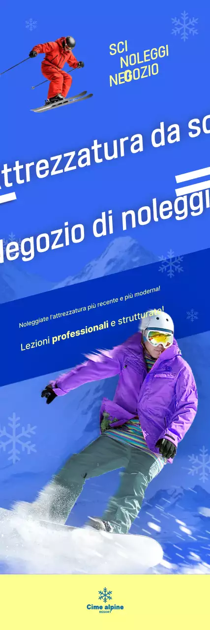 Striscione blu per sport invernali moderni