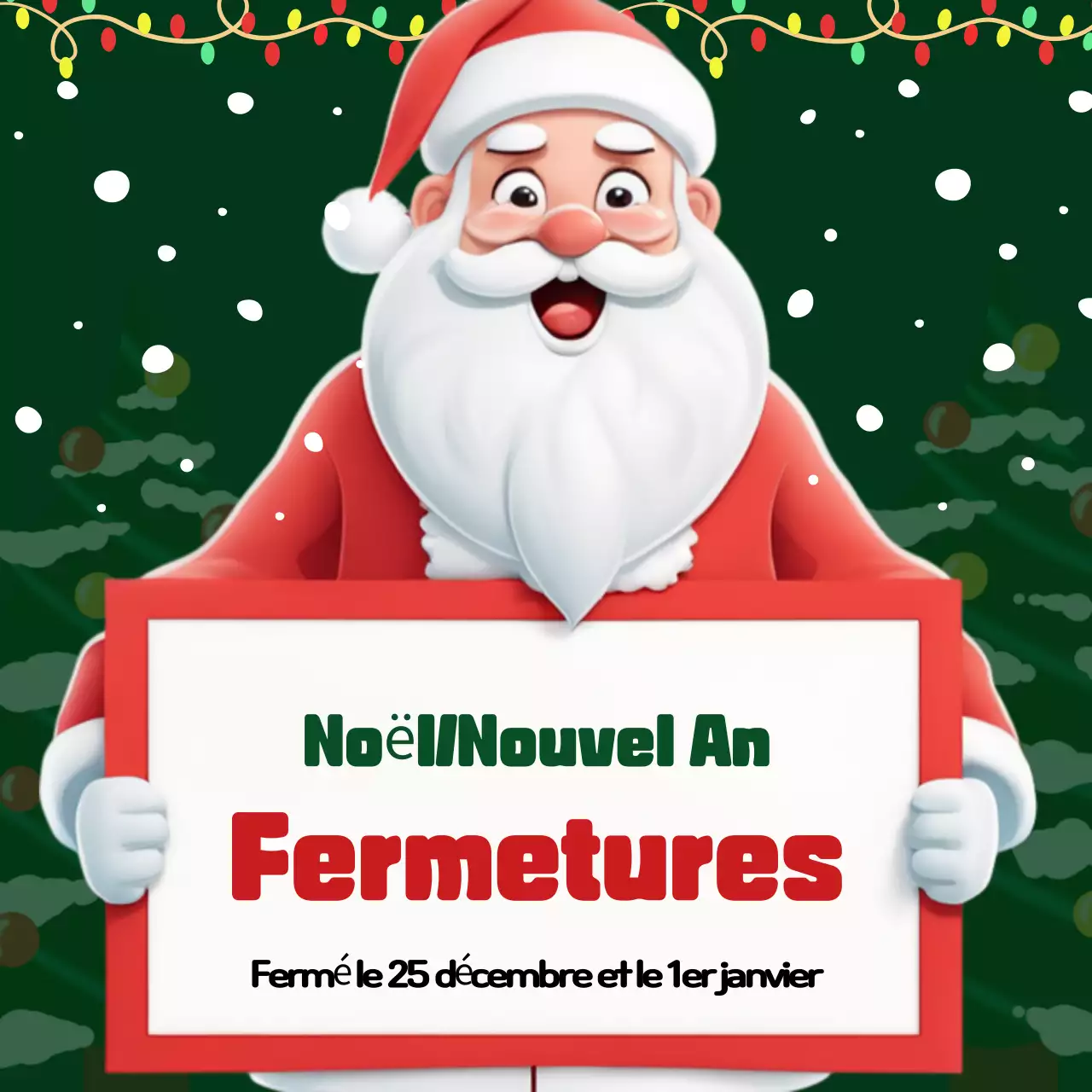 Fermetures de Noël kitsch en vert et rouge