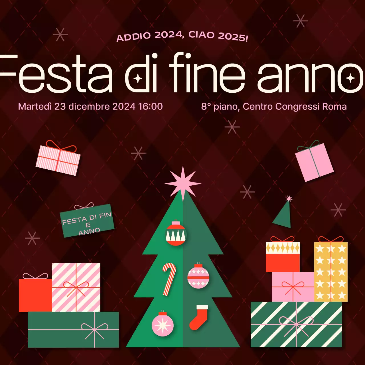 Scatola regalo Borgogna Festa di Natale Evento