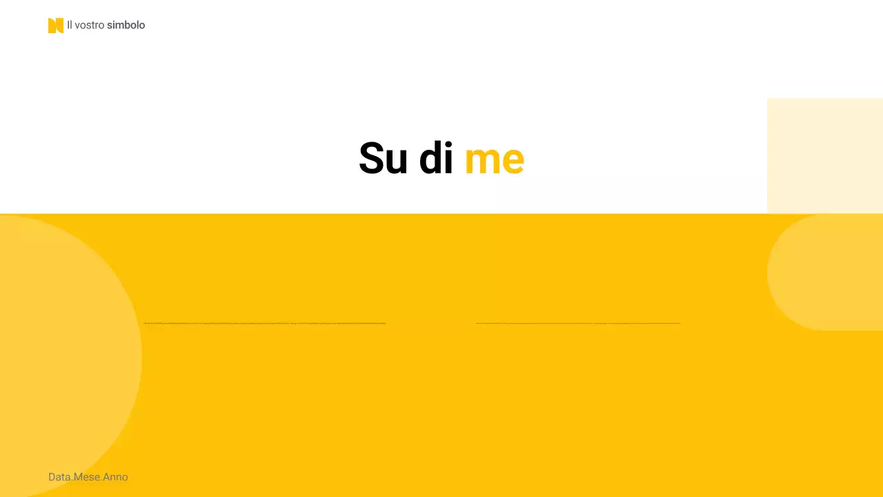 layout giallo di base per l'autopresentazione