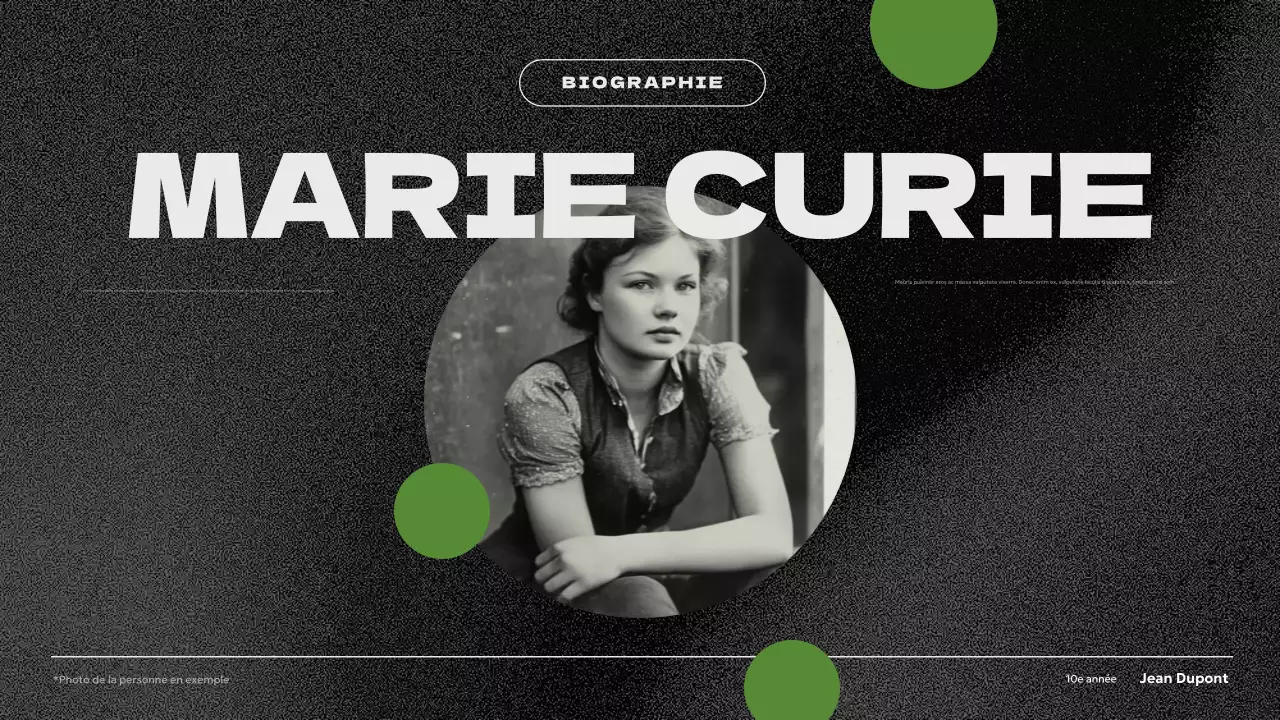 présentation de la biographie moderne verte