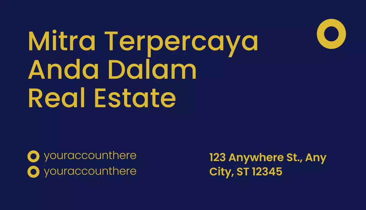 Yellow Modern Real Estate Business Card