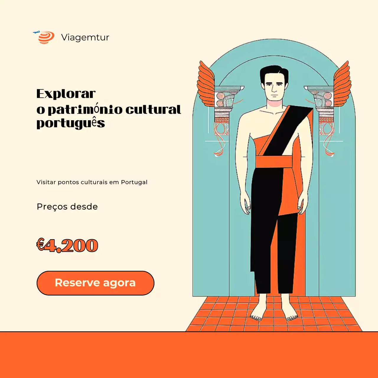 promoção de viagens tradicional bege