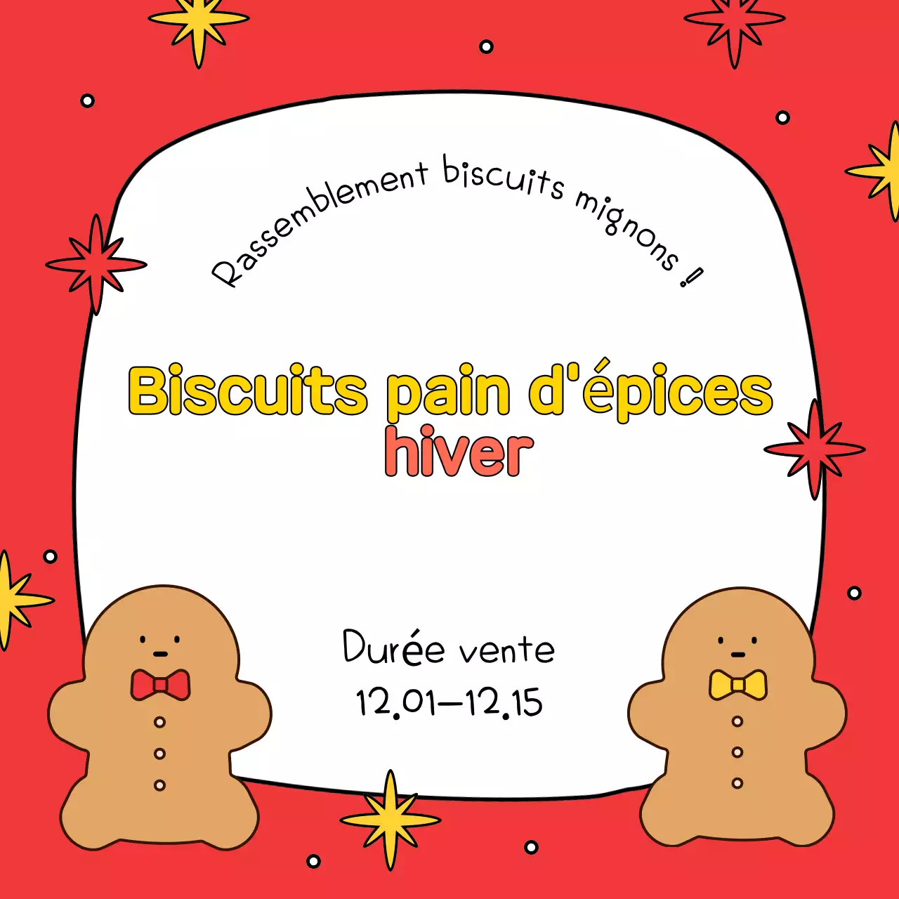 Annoncez vos offres saisonnières festives en rouge et jaune