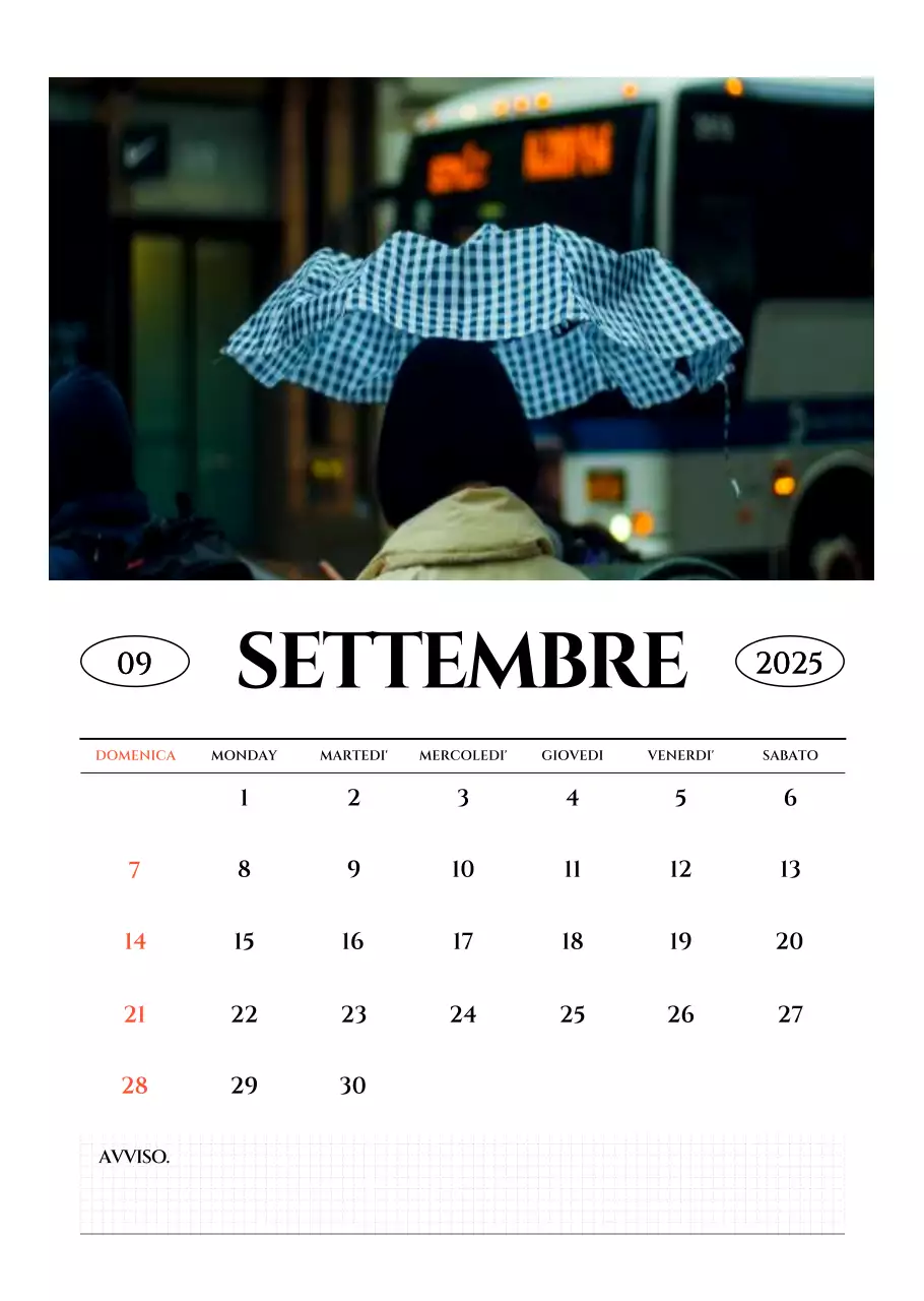 Calendario fotografico semplice