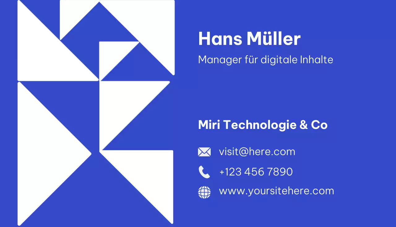blaue geometrische Visitenkarte