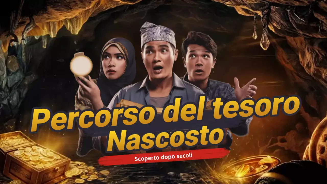 annuncio del tesoro dell'avventura marrone