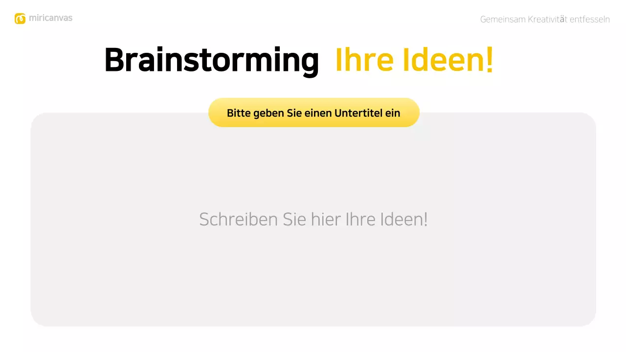 gelbes modernes Brainstorming-Layout
