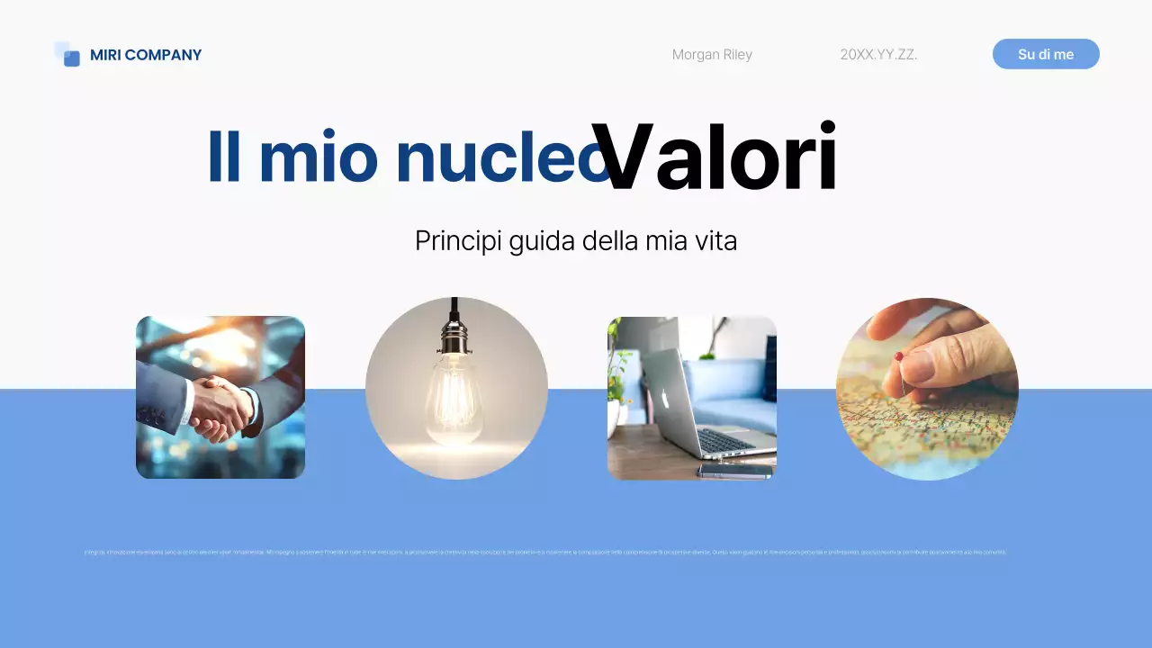 passo di autopresentazione moderno e blu