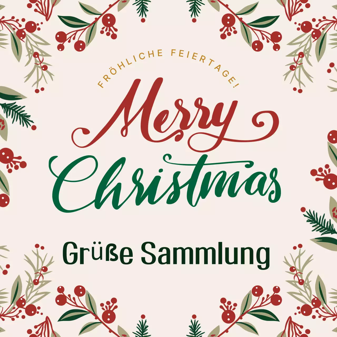 Beige Klassische Weihnachtsgrüße