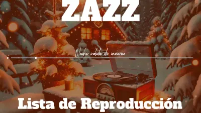 Anuncio de música retro navideña de jazz en naranja