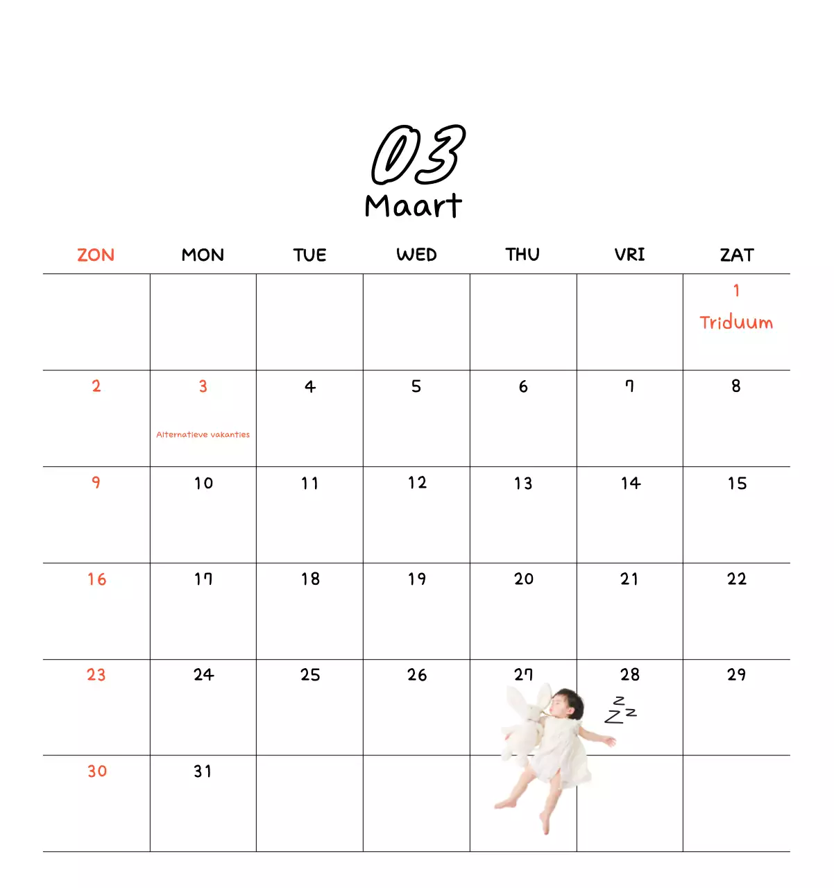 Schattige nieuwjaarskalender