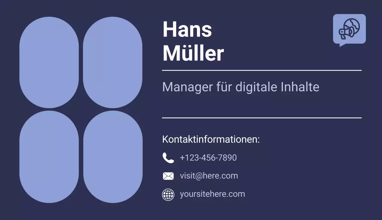 marineblau moderne Visitenkarte