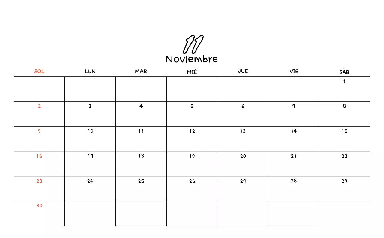 Bonito calendario con dibujos