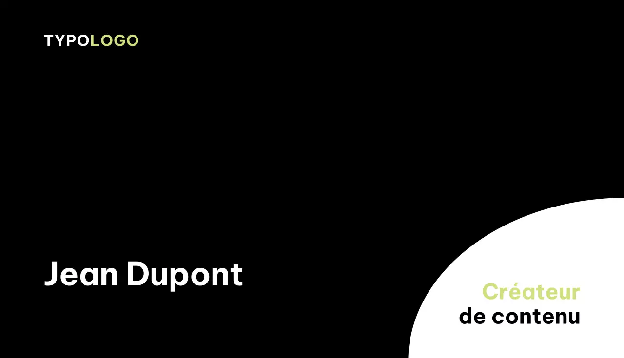 carte de visite moderne verte