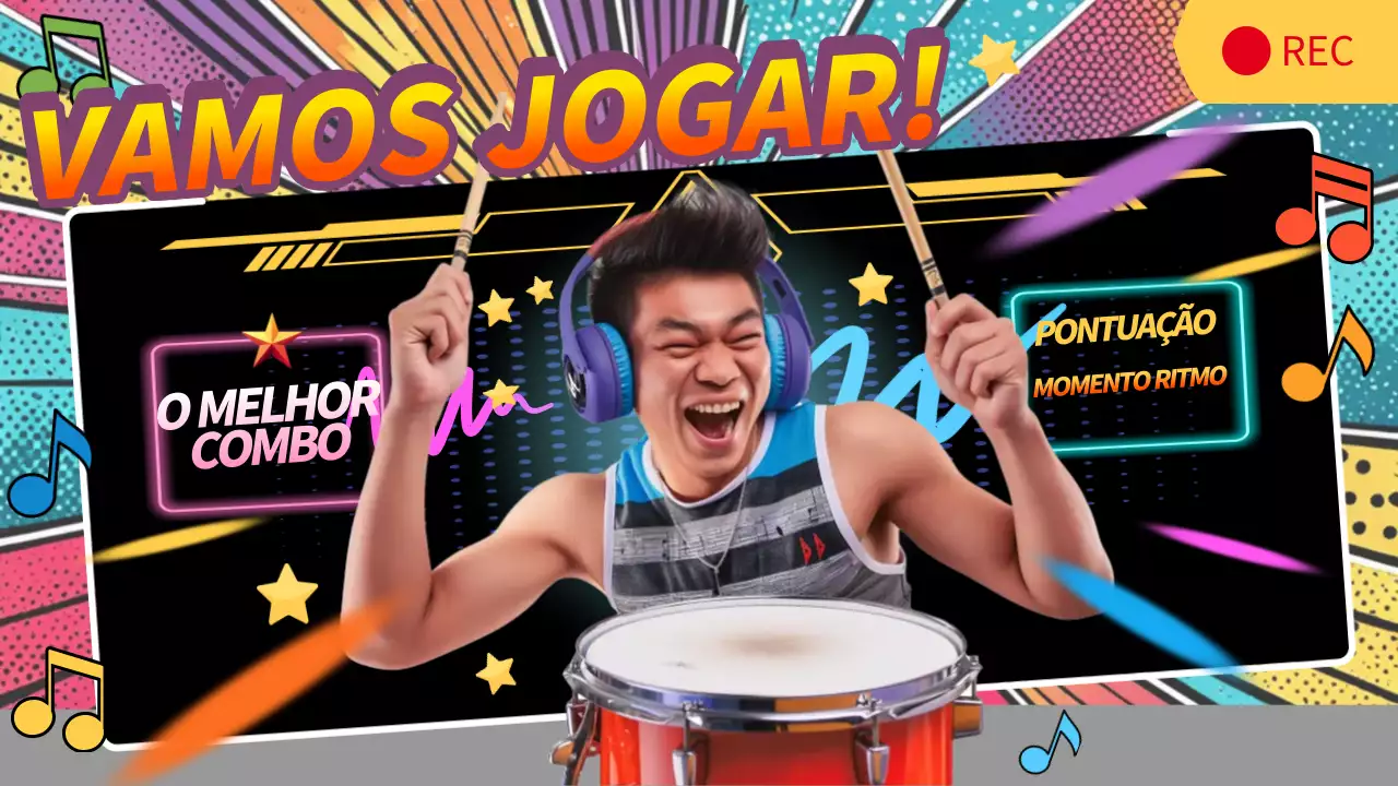 anúncio de música retro laranja